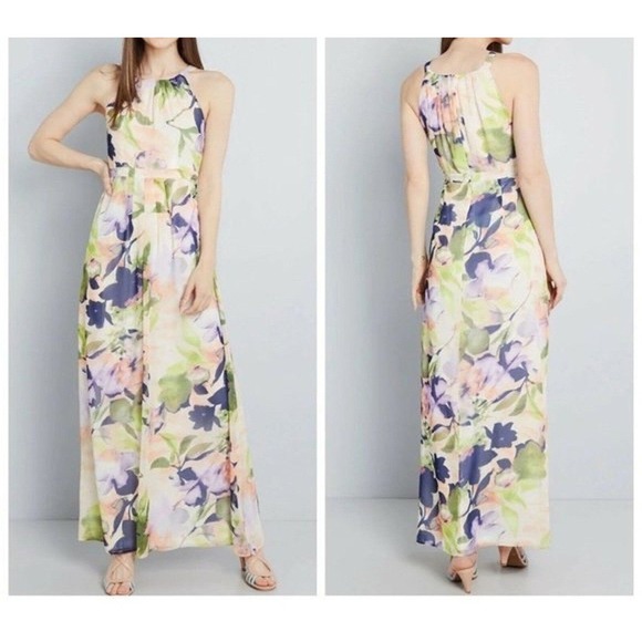 Modcloth Dresses & Skirts - ModCloth Womens XL Sleeveless Watercolor Floral Maxi Dress Pastel‎ Romantic